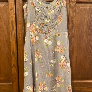 Grey floral short spring dress